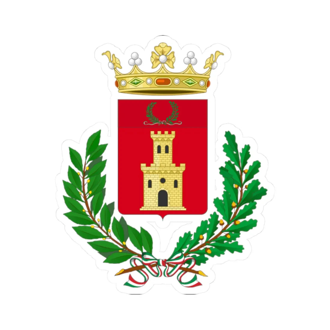 Arcevia-Stemma (Italy) (Coat of Arms) STICKER Vinyl Kiss-Cut Decal 2 Inch White - The Sticker Space