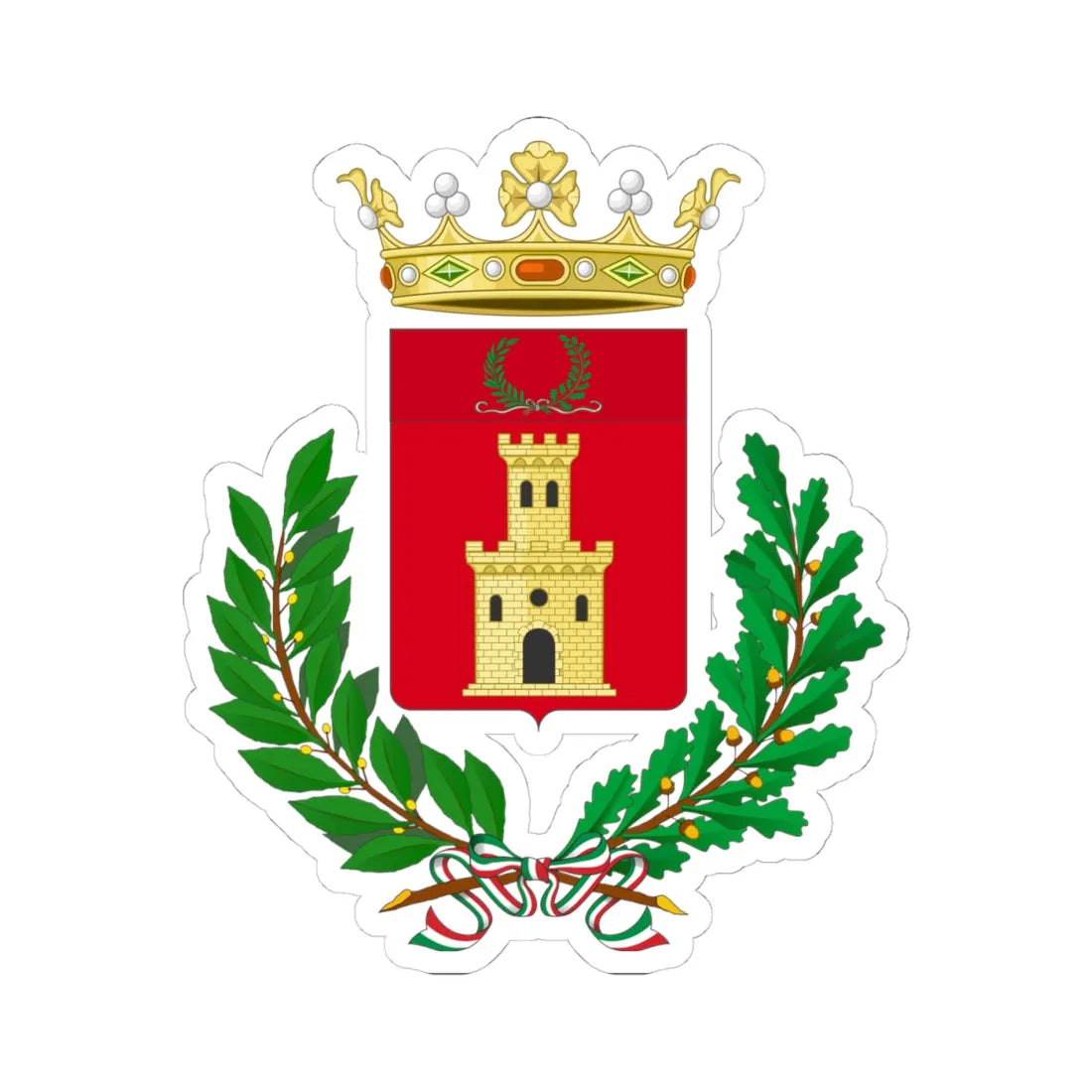 Arcevia-Stemma (Italy) (Coat of Arms) STICKER Vinyl Kiss-Cut Decal 4 Inch White - The Sticker Space