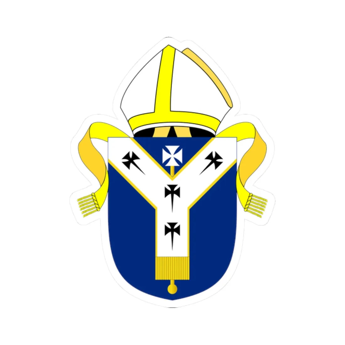Archbishop of Canterbury arms (England) (Coat of Arms) STICKER Vinyl Kiss-Cut Decal 2 Inch White - The Sticker Space