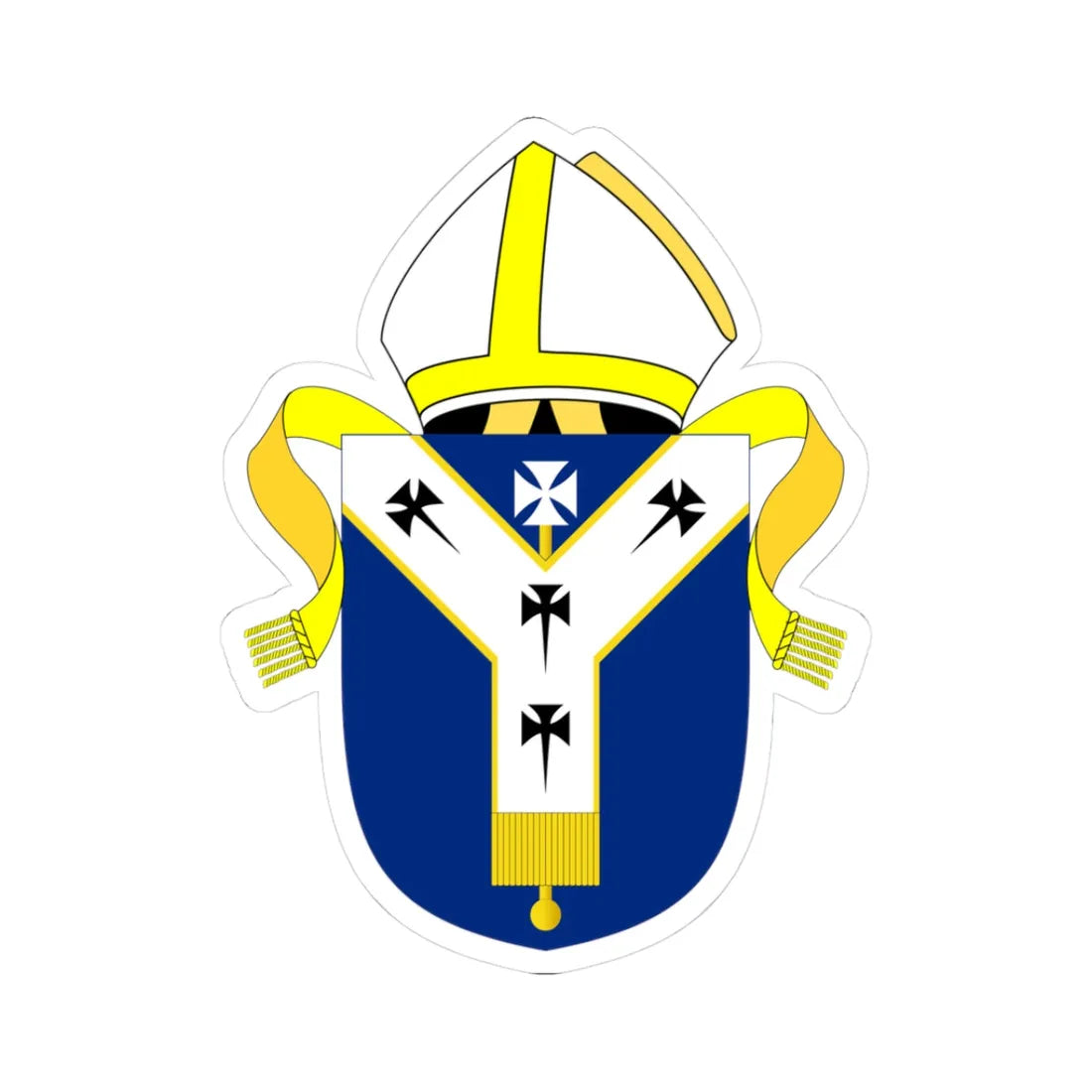 Archbishop of Canterbury arms (England) (Coat of Arms) STICKER Vinyl Kiss-Cut Decal 3 Inch White - The Sticker Space