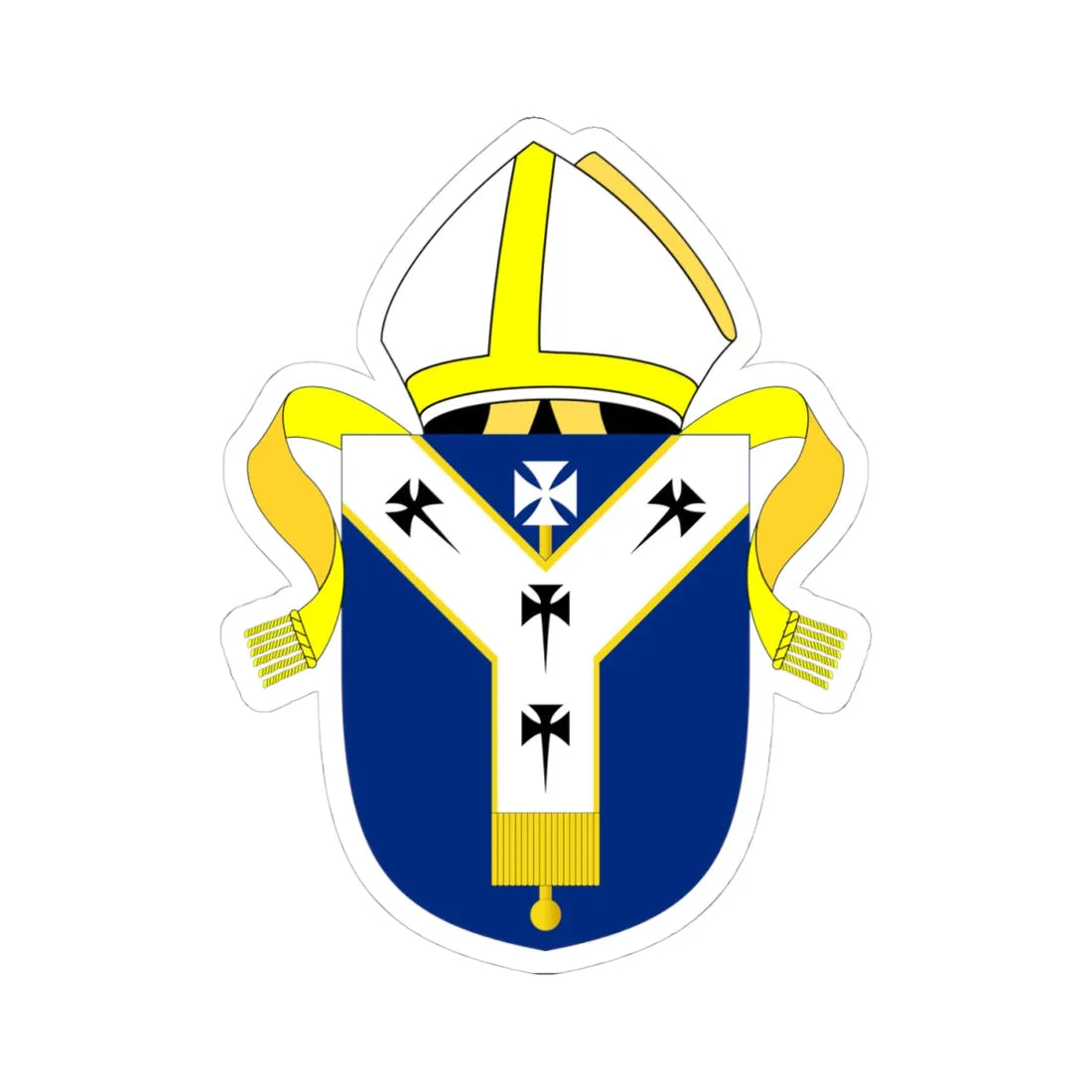 Archbishop of Canterbury arms (England) (Coat of Arms) STICKER Vinyl Kiss-Cut Decal 4 Inch White - The Sticker Space