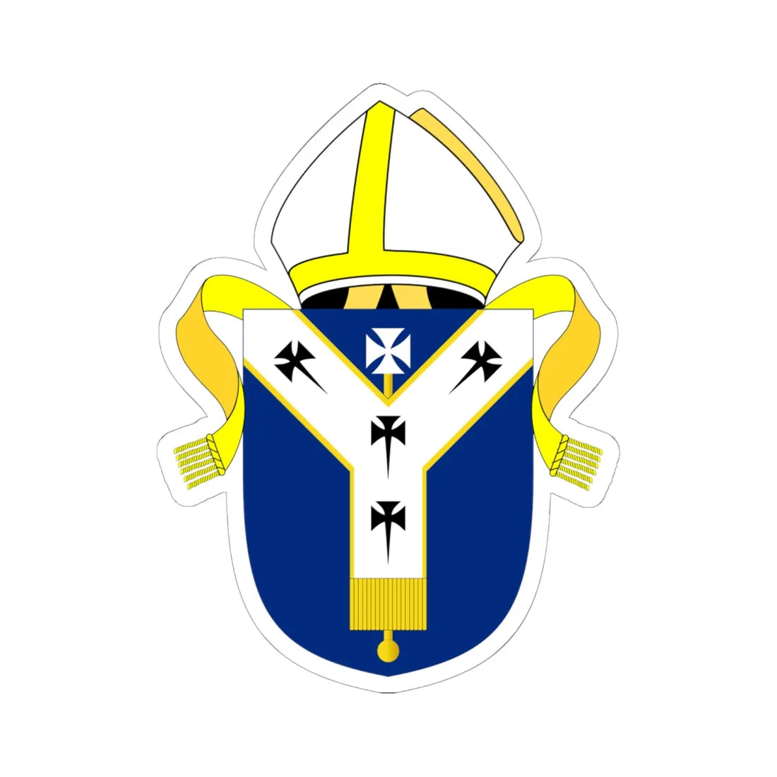 Archbishop of Canterbury arms (England) (Coat of Arms) STICKER Vinyl Kiss-Cut Decal 6 Inch White - The Sticker Space