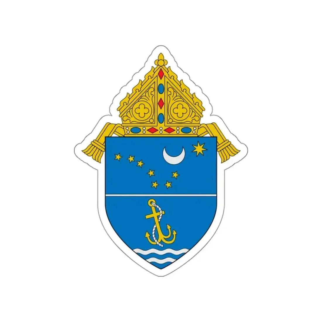 Archdiocese of Anchorage Juneau - STICKER Vinyl Die-Cut Decal White Die-Cut 3 Inch - The Sticker Space