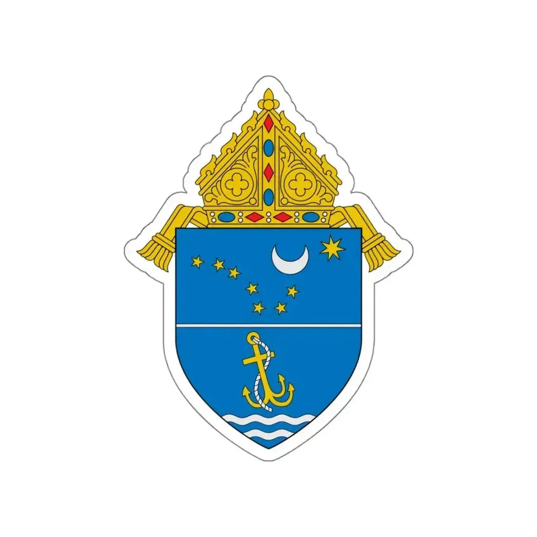 Archdiocese of Anchorage Juneau - STICKER Vinyl Die-Cut Decal White Die-Cut 5 Inch - The Sticker Space