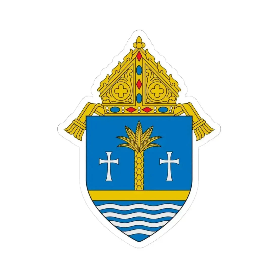 Archdiocese of Miami - STICKER Vinyl Kiss-Cut Decal 3 Inch White - The Sticker Space