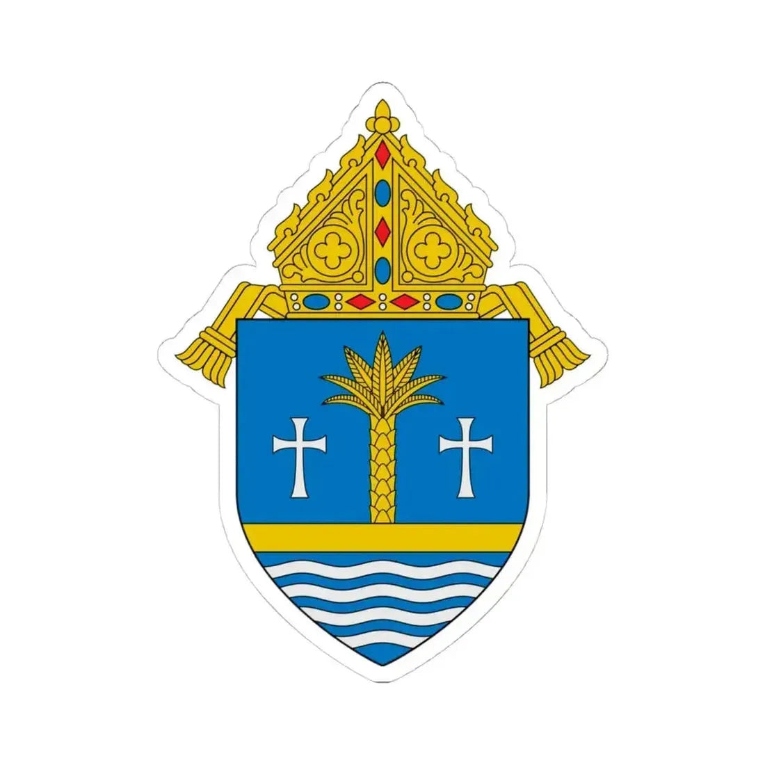 Archdiocese of Miami - STICKER Vinyl Kiss-Cut Decal 4 Inch White - The Sticker Space