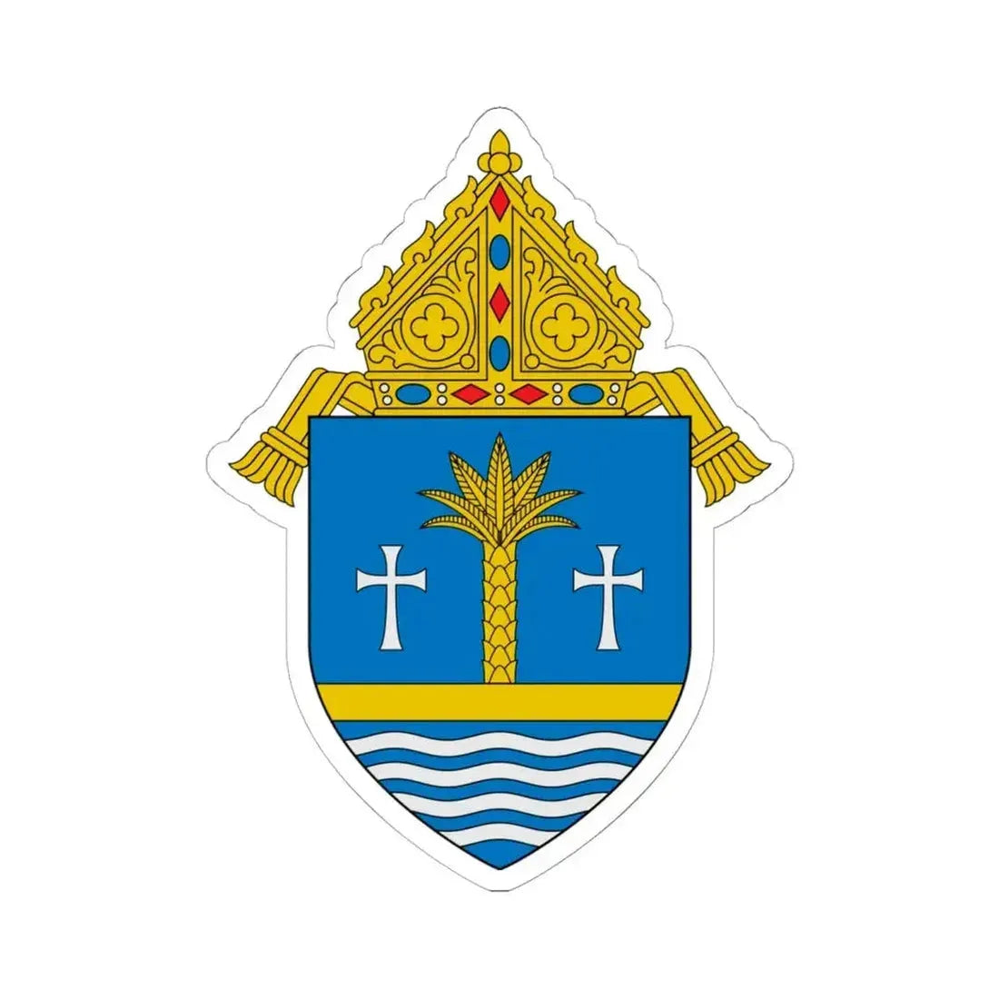 Archdiocese of Miami - STICKER Vinyl Kiss-Cut Decal 6 Inch White - The Sticker Space