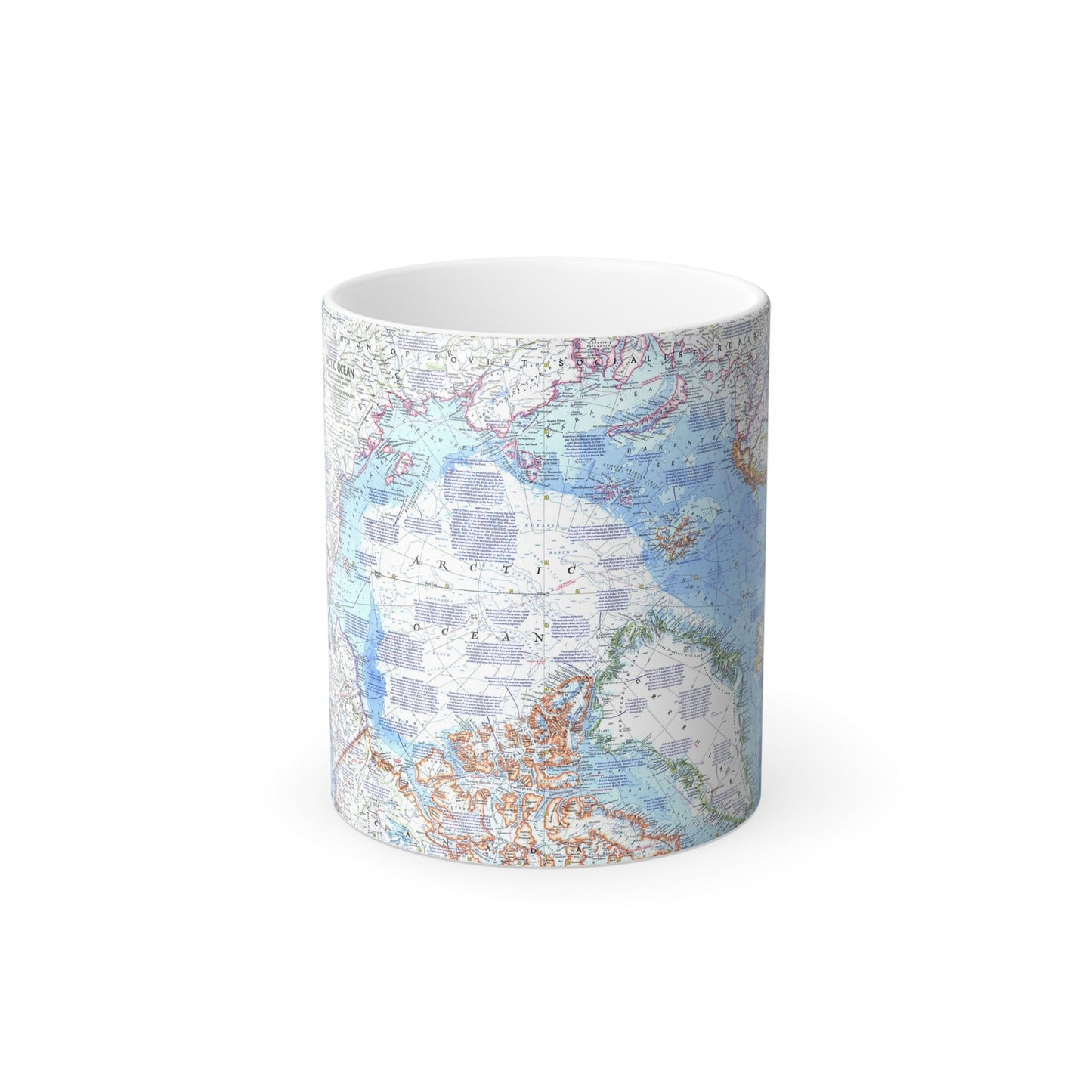 Arctic Ocean (1971) (Map) Color Changing Mug 11oz-11oz-The Sticker Space