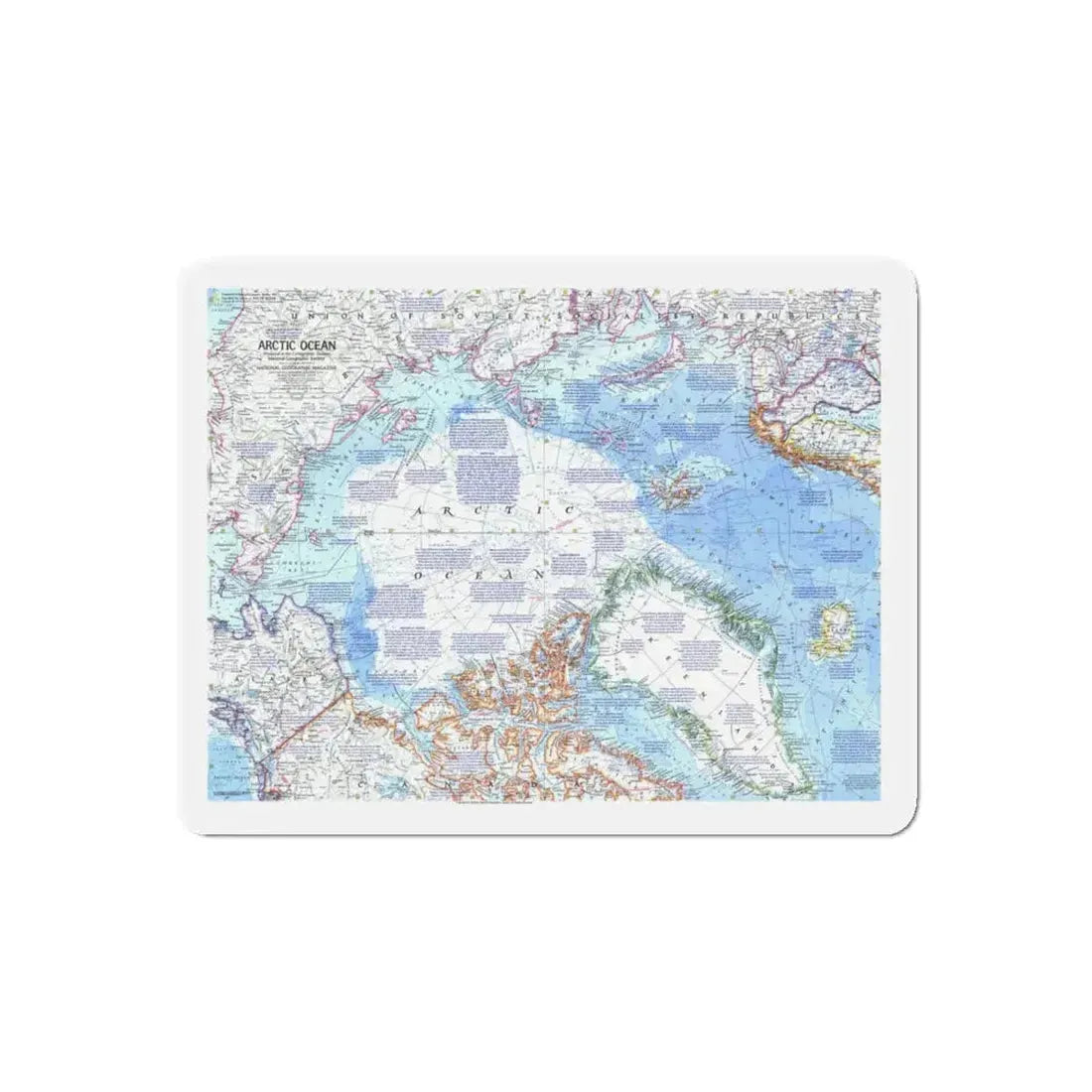 Arctic Ocean (1971) (Map) Refrigerator Magnet 5 Inch Die-Cut - The Sticker Space