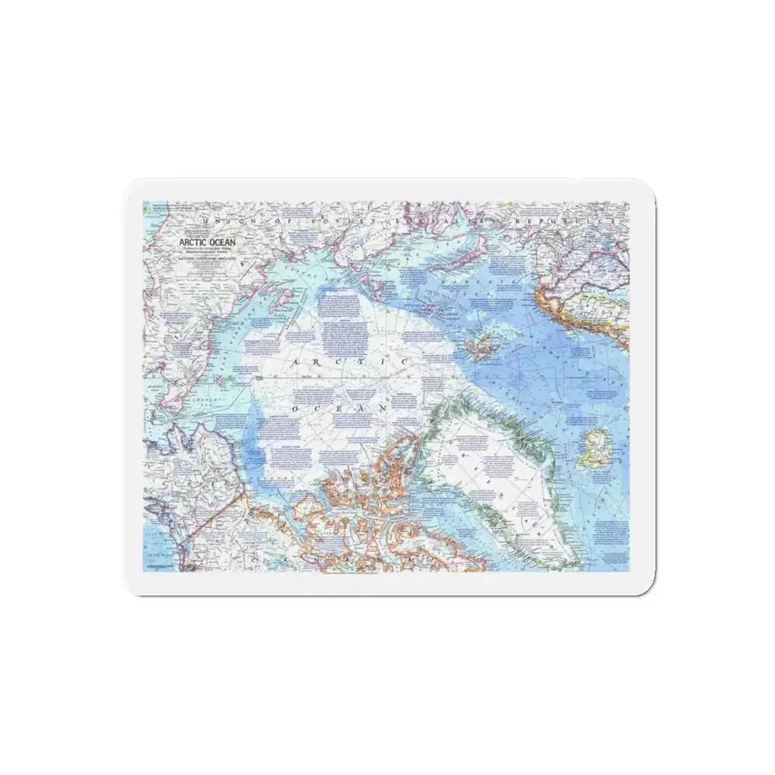 Arctic Ocean (1971) (Map) Refrigerator Magnet - The Sticker Space