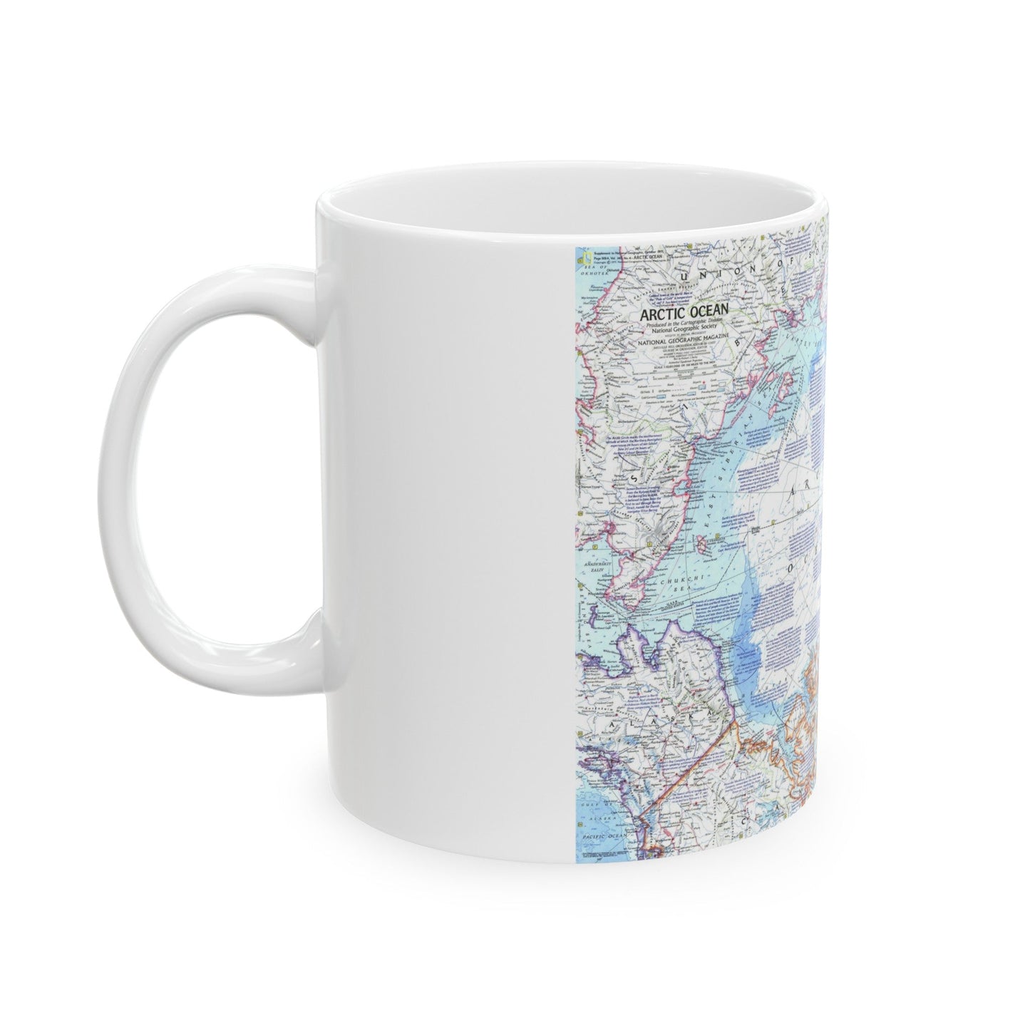 Arctic Ocean (1971) (Map) White Coffee Mug-The Sticker Space