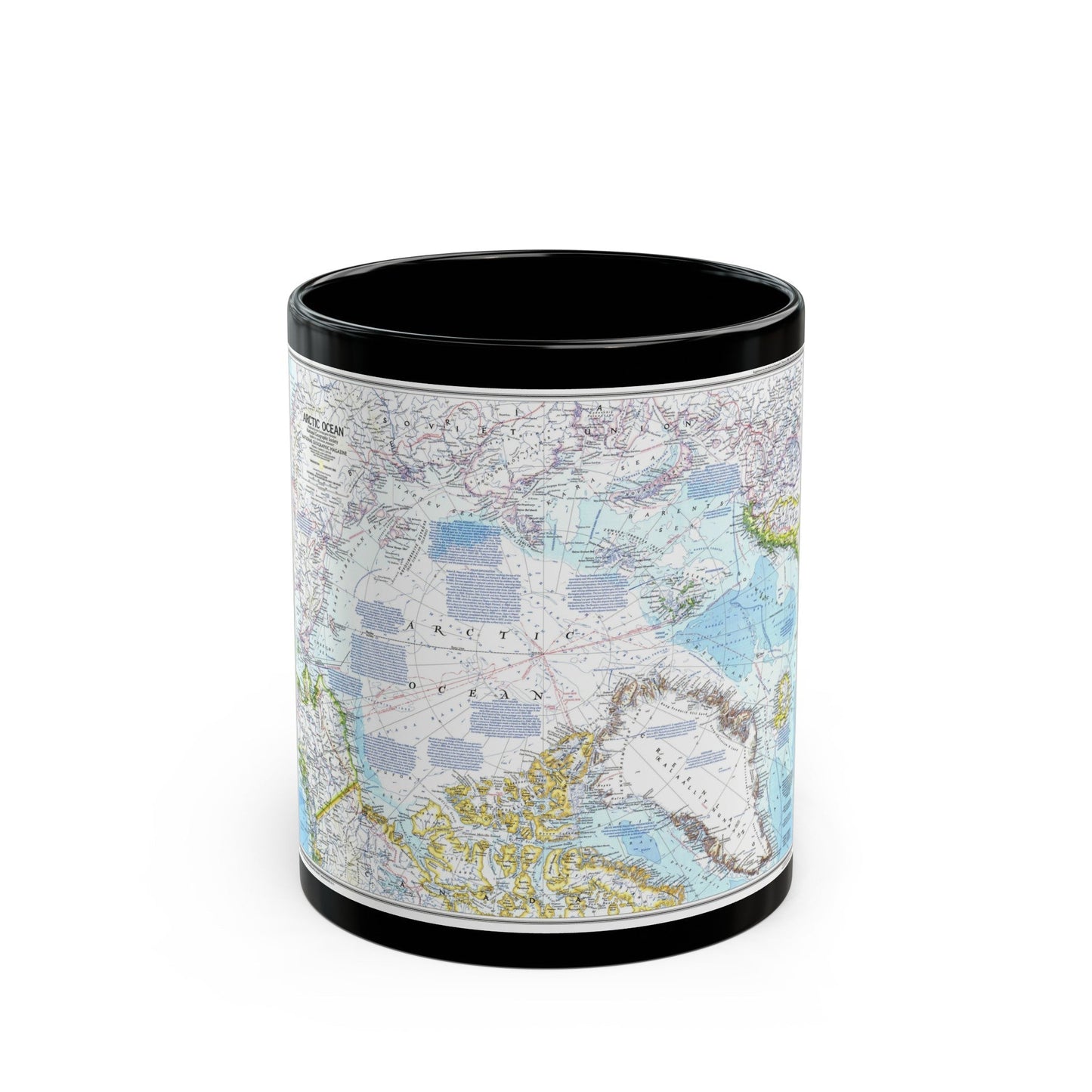 Arctic Ocean (1983) (Map) Black Coffee Mug-11oz-The Sticker Space