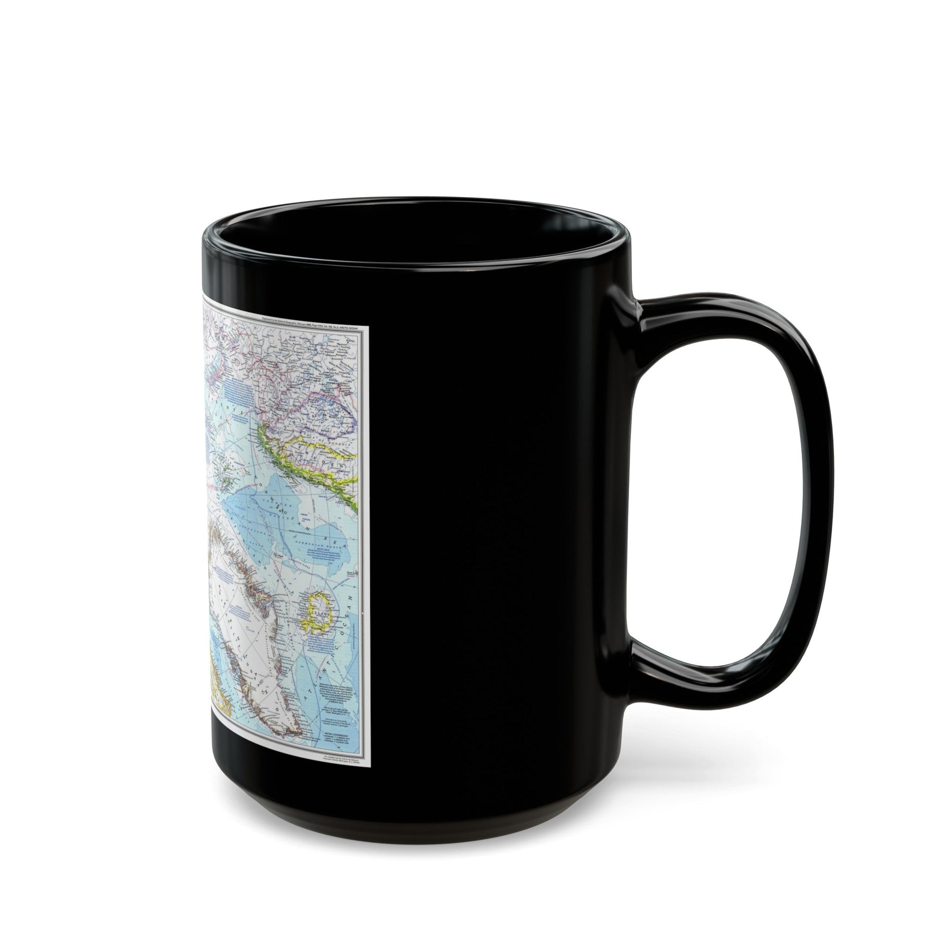 Arctic Ocean (1983) (Map) Black Coffee Mug-The Sticker Space