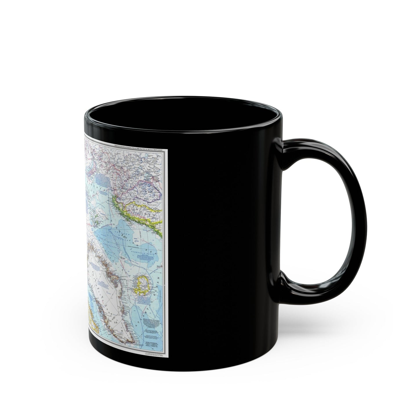 Arctic Ocean (1983) (Map) Black Coffee Mug-The Sticker Space