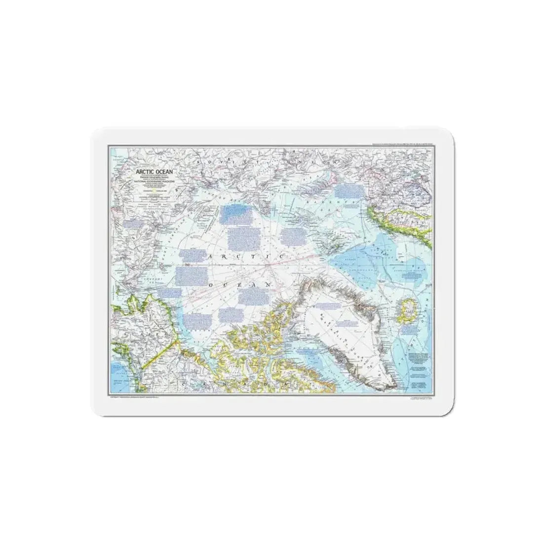 Arctic Ocean (1983) (Map) Refrigerator Magnet 6 Inch Die-Cut - The Sticker Space