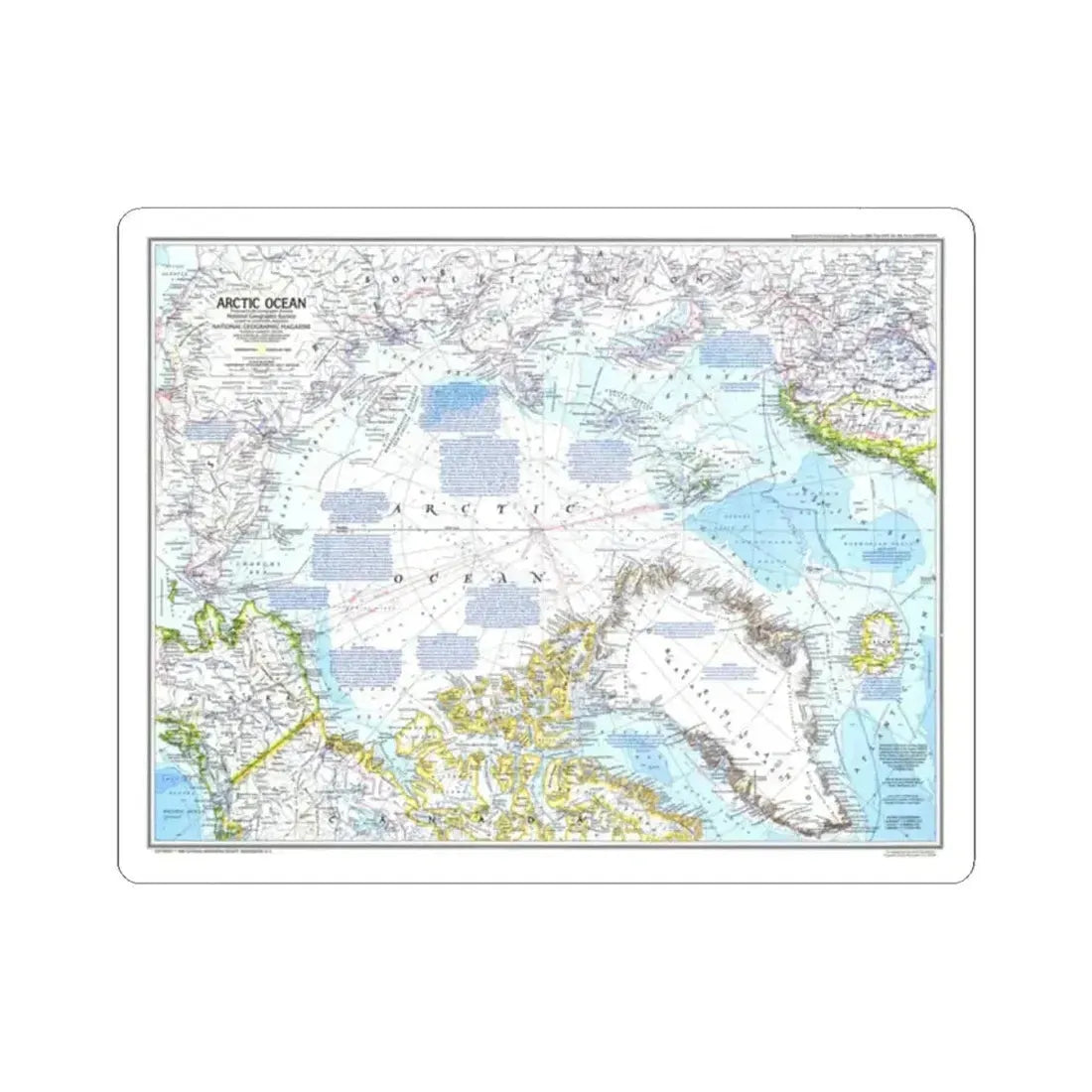 Arctic Ocean (1983) (Map) STICKER Vinyl Kiss-Cut Decal 2 Inch White - The Sticker Space