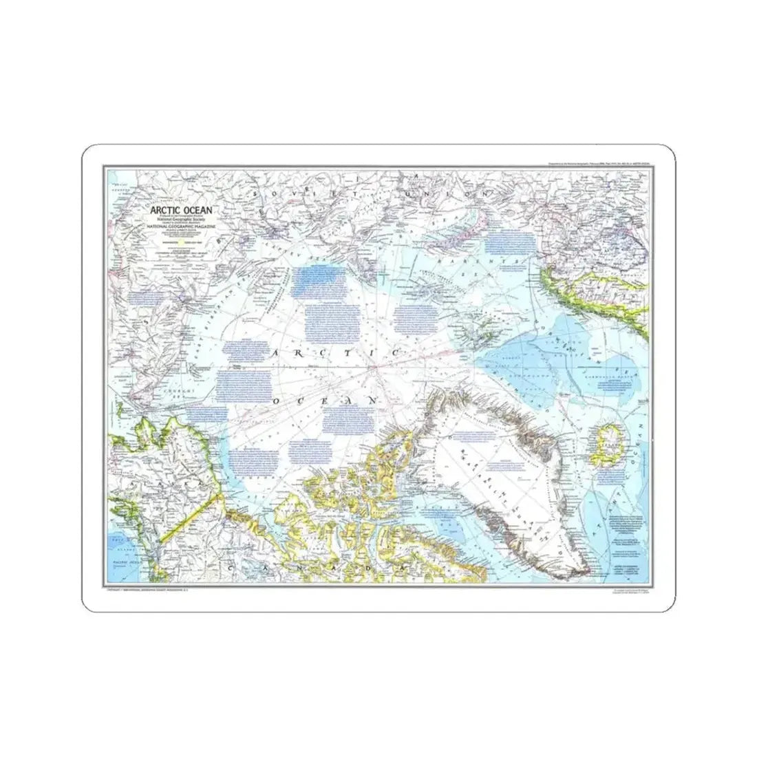 Arctic Ocean (1983) (Map) STICKER Vinyl Kiss-Cut Decal 3 Inch White - The Sticker Space