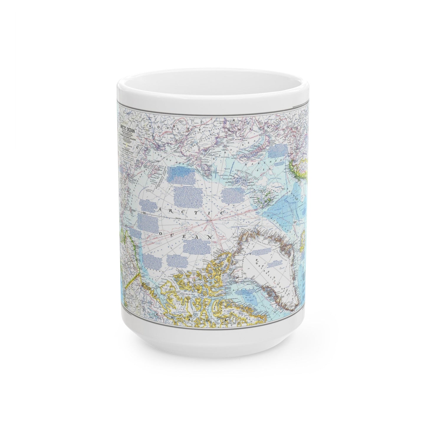 Arctic Ocean (1983) (Map) White Coffee Mug-15oz-The Sticker Space