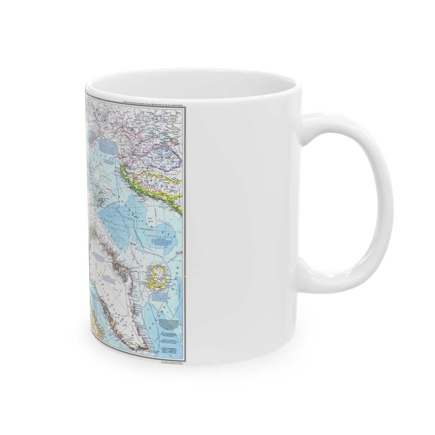 Arctic Ocean (1983) (Map) White Coffee Mug-The Sticker Space