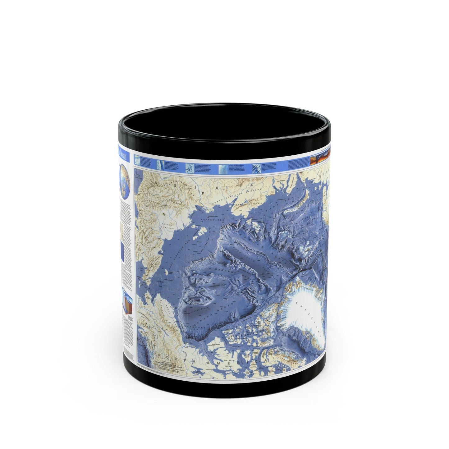 Arctic Ocean (1990) (Map) Black Coffee Mug-11oz-The Sticker Space