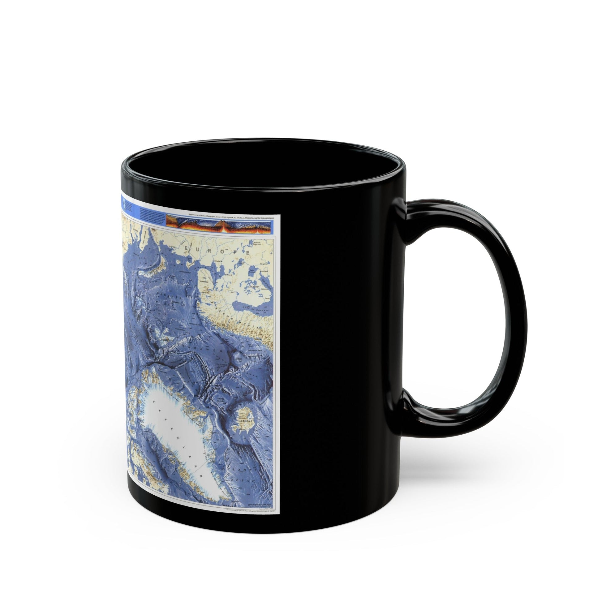 Arctic Ocean (1990) (Map) Black Coffee Mug-The Sticker Space