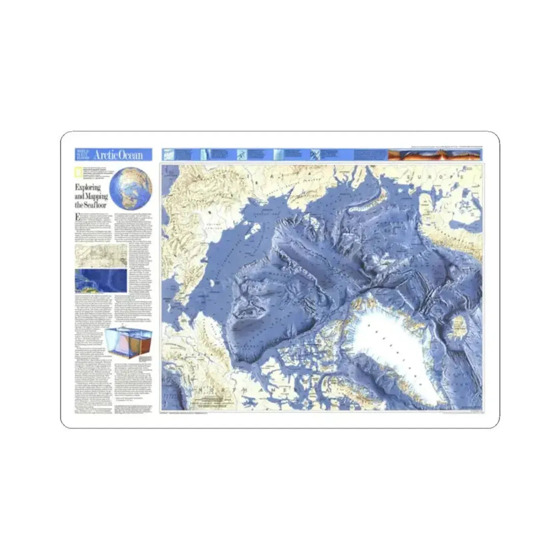 Arctic Ocean (1990) (Map) STICKER Vinyl Kiss-Cut Decal 2 Inch White - The Sticker Space