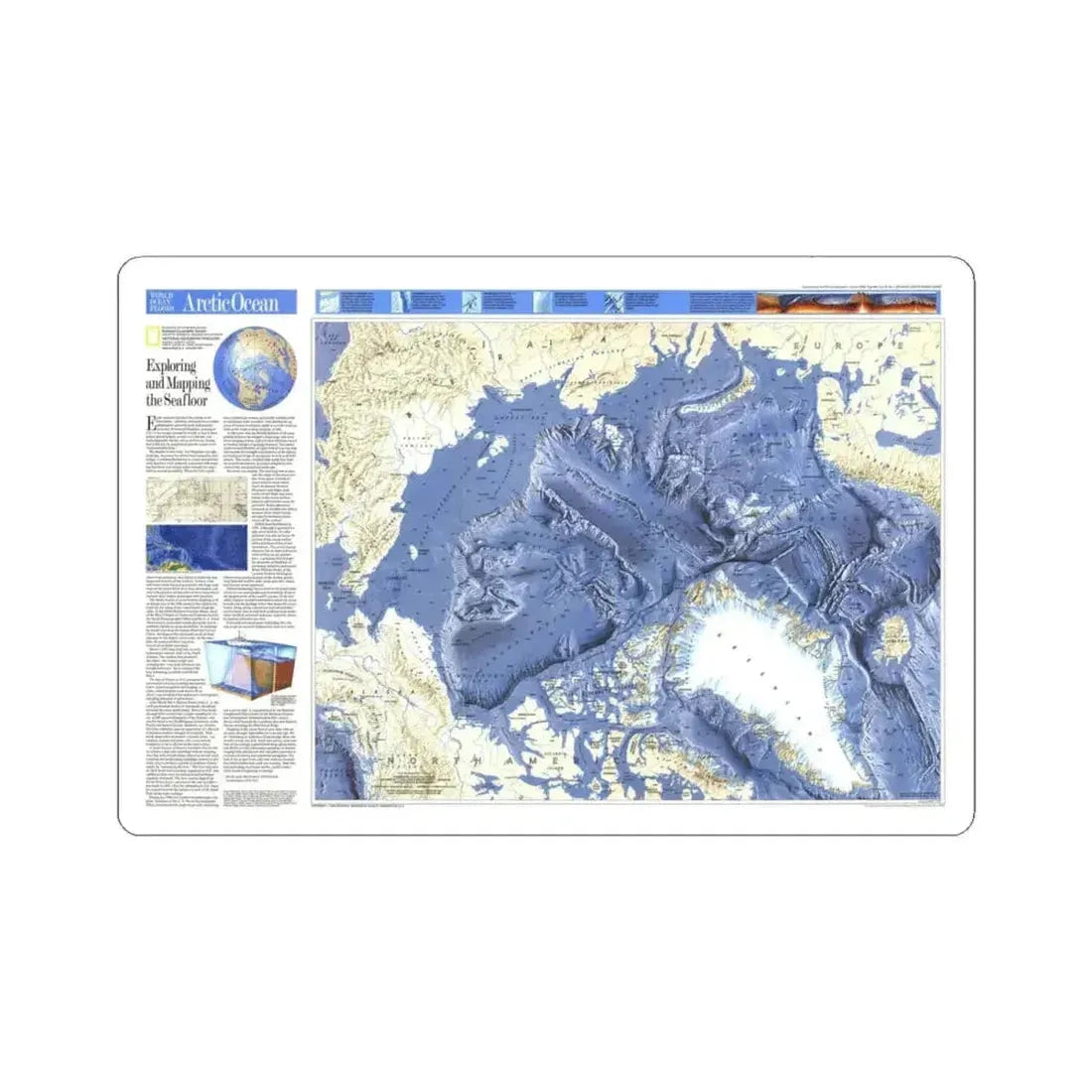 Arctic Ocean (1990) (Map) STICKER Vinyl Kiss-Cut Decal 4 Inch White - The Sticker Space