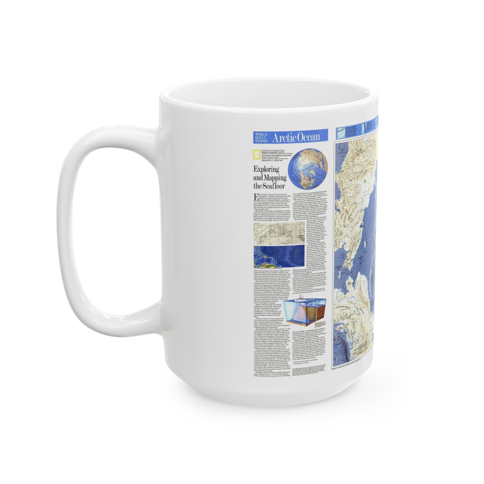 Arctic Ocean (1990) (Map) White Coffee Mug-The Sticker Space