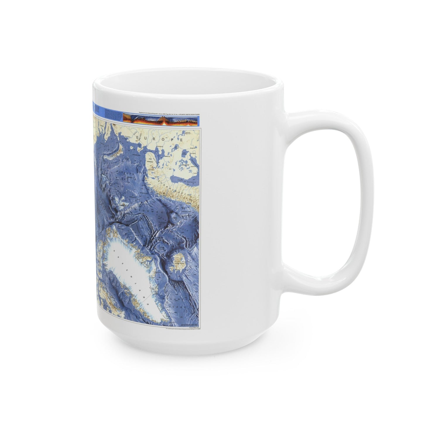 Arctic Ocean (1990) (Map) White Coffee Mug-The Sticker Space