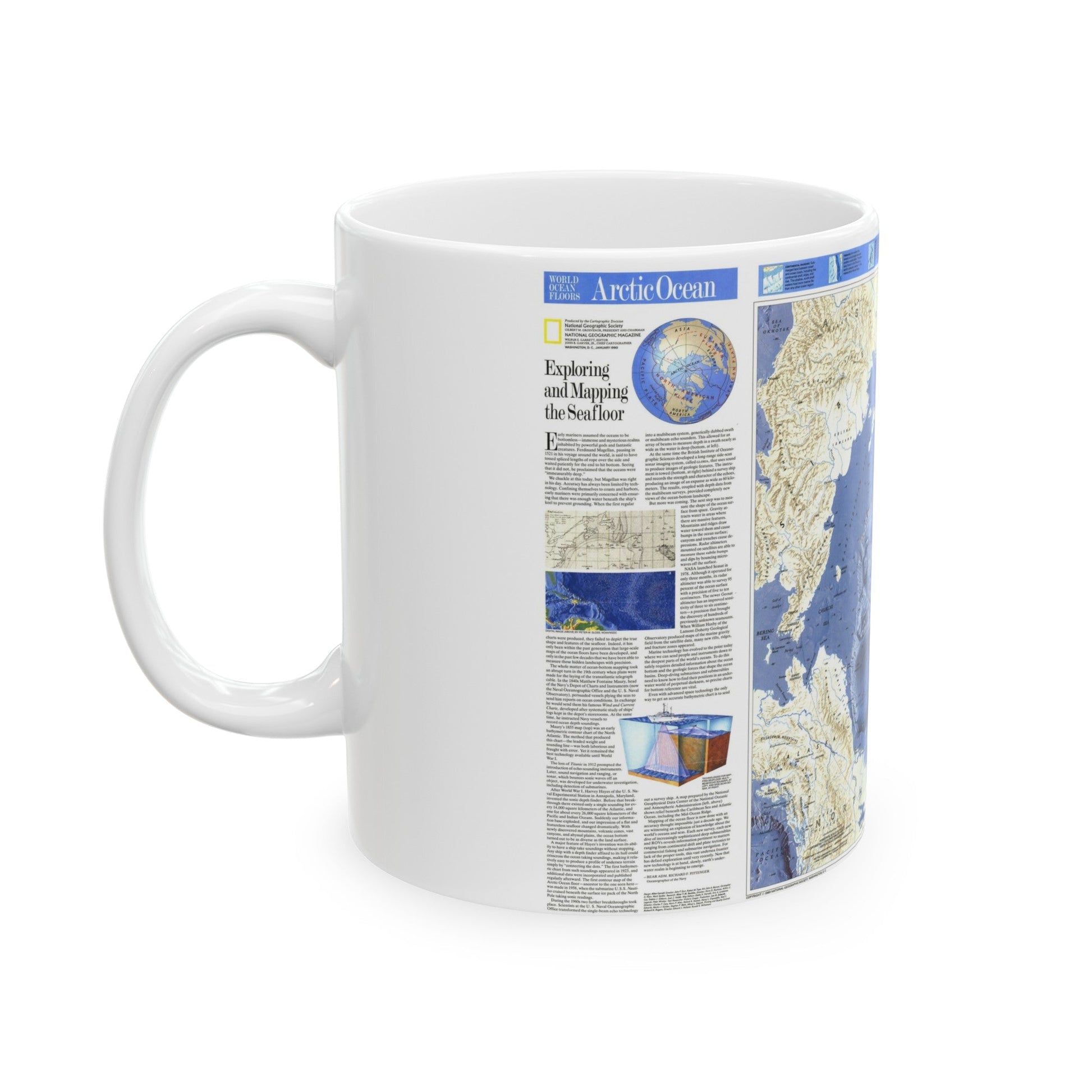 Arctic Ocean (1990) (Map) White Coffee Mug-The Sticker Space