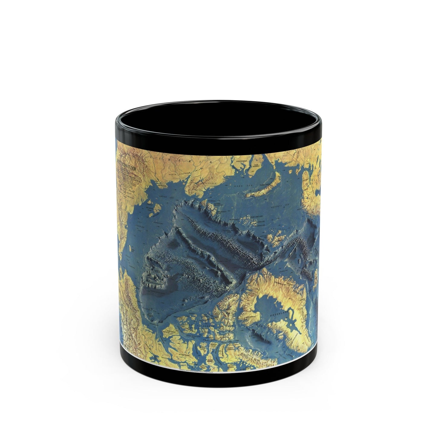 Arctic Ocean Floor (1971) (Map) Black Coffee Mug-11oz-The Sticker Space