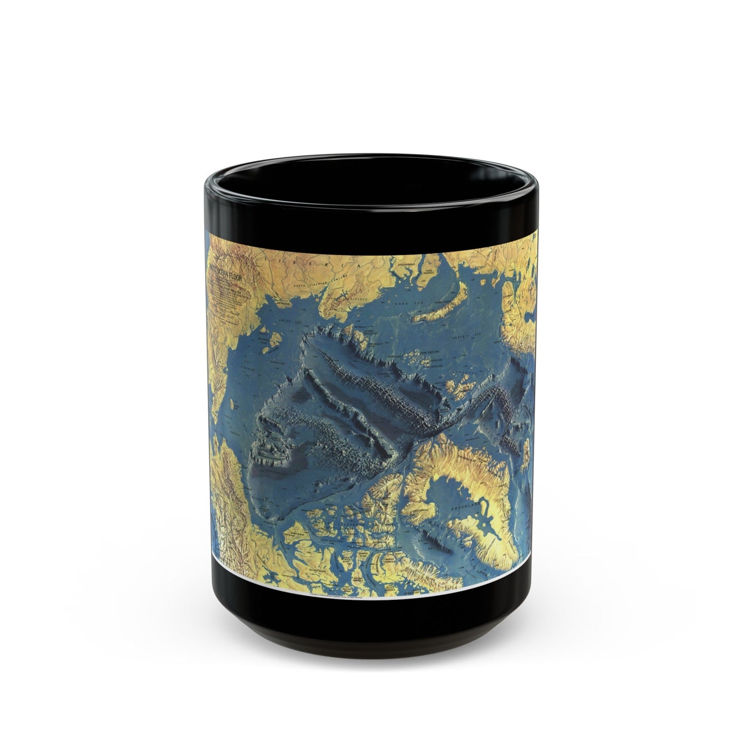 Arctic Ocean Floor (1971) (Map) Black Coffee Mug-15oz-The Sticker Space