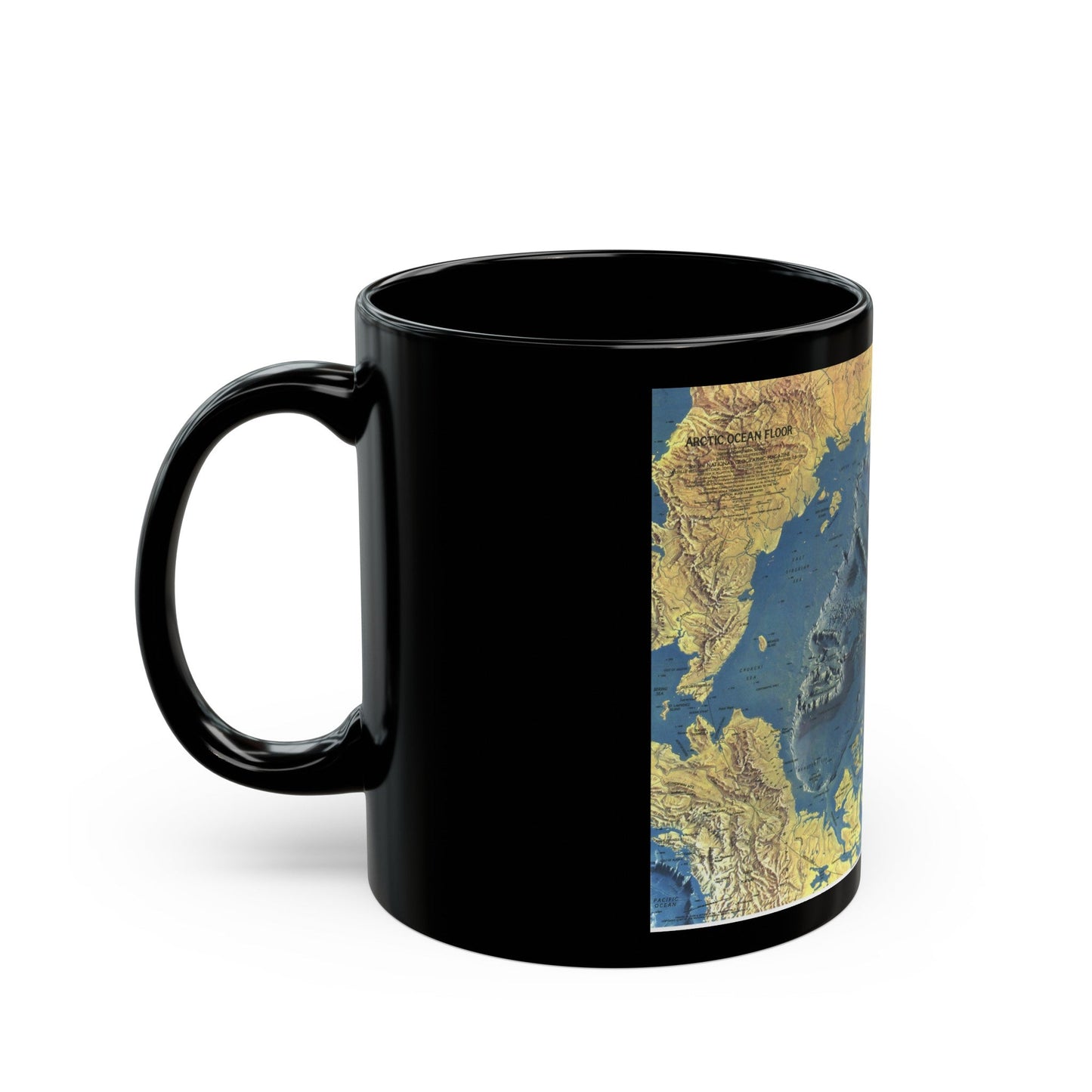 Arctic Ocean Floor (1971) (Map) Black Coffee Mug-The Sticker Space