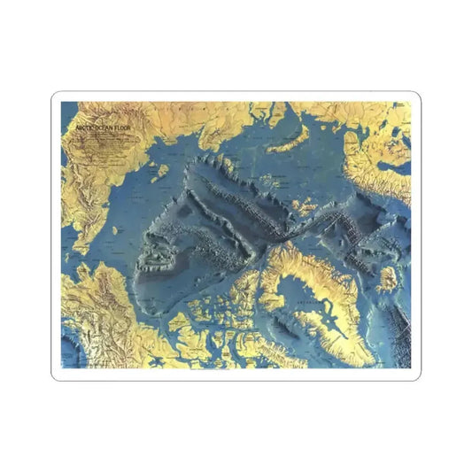 Arctic Ocean Floor (1971) (Map) STICKER Vinyl Kiss-Cut Decal 2 Inch White - The Sticker Space