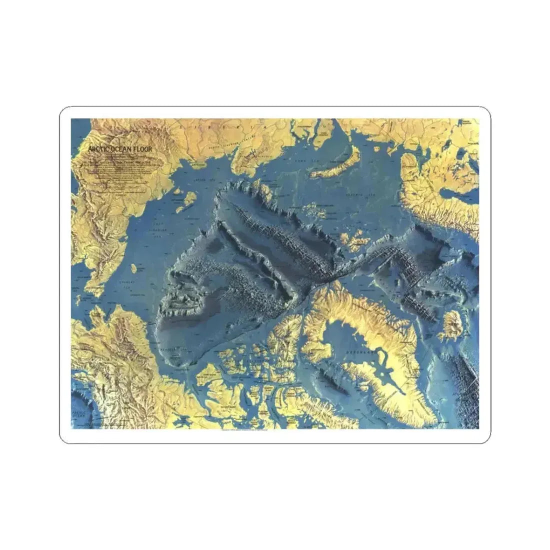 Arctic Ocean Floor (1971) (Map) STICKER Vinyl Kiss-Cut Decal 3 Inch White - The Sticker Space