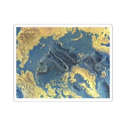 Arctic Ocean Floor (1971) (Map) STICKER Vinyl Kiss-Cut Decal 4 Inch White - The Sticker Space