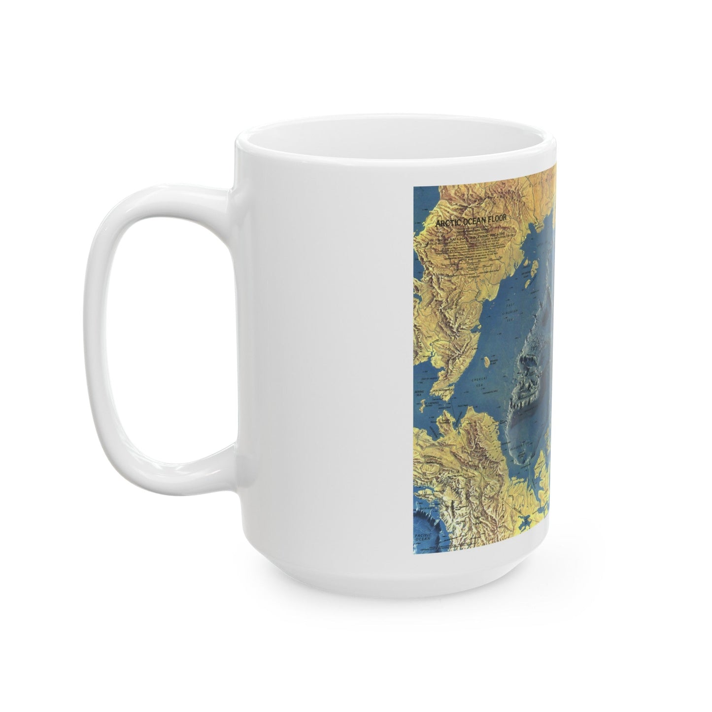 Arctic Ocean Floor (1971) (Map) White Coffee Mug-The Sticker Space