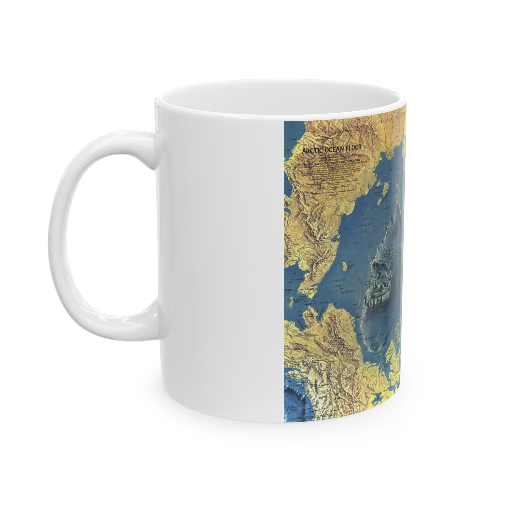 Arctic Ocean Floor (1971) (Map) White Coffee Mug-The Sticker Space