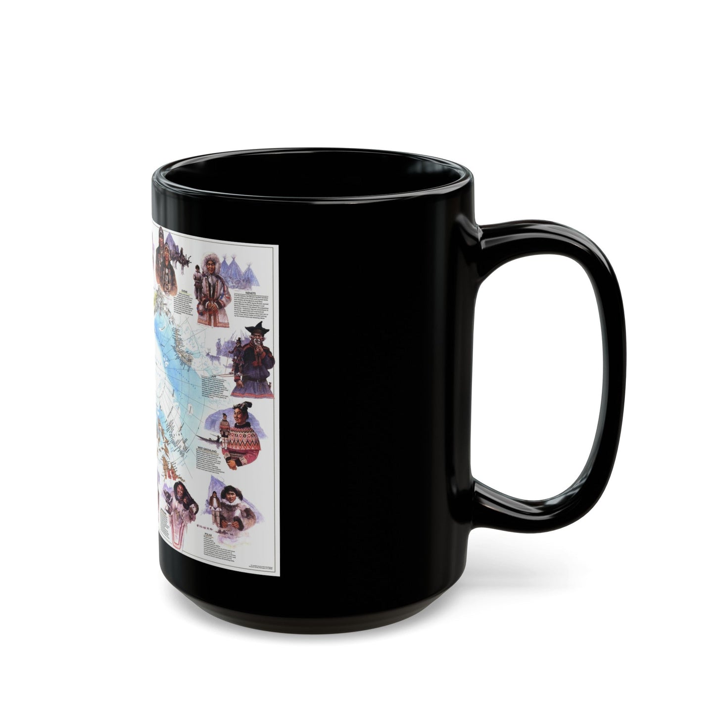 Arctic - Peoples of the (1983) (Map) Black Coffee Mug-The Sticker Space