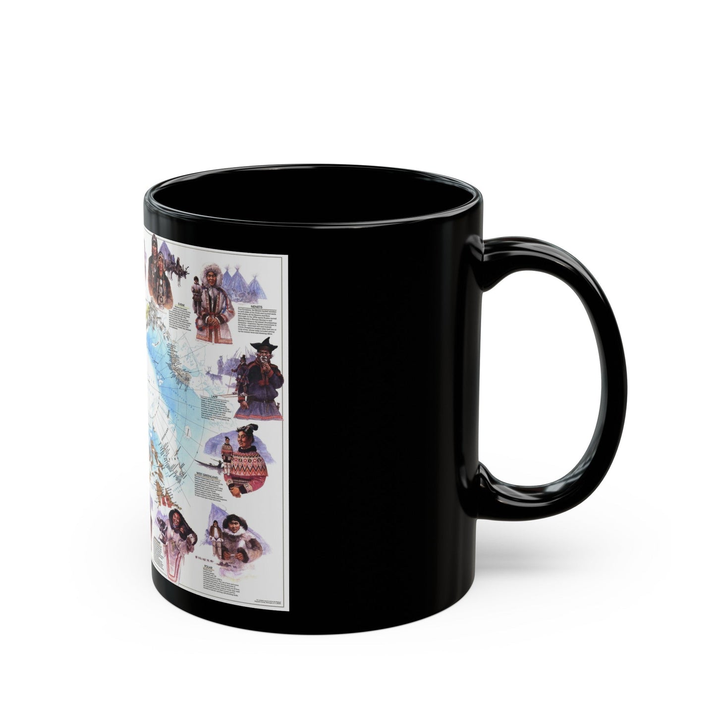 Arctic - Peoples of the (1983) (Map) Black Coffee Mug-The Sticker Space