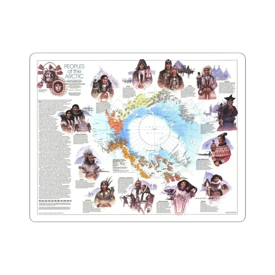 Arctic - Peoples of the (1983) (Map) STICKER Vinyl Kiss-Cut Decal 3 Inch White - The Sticker Space