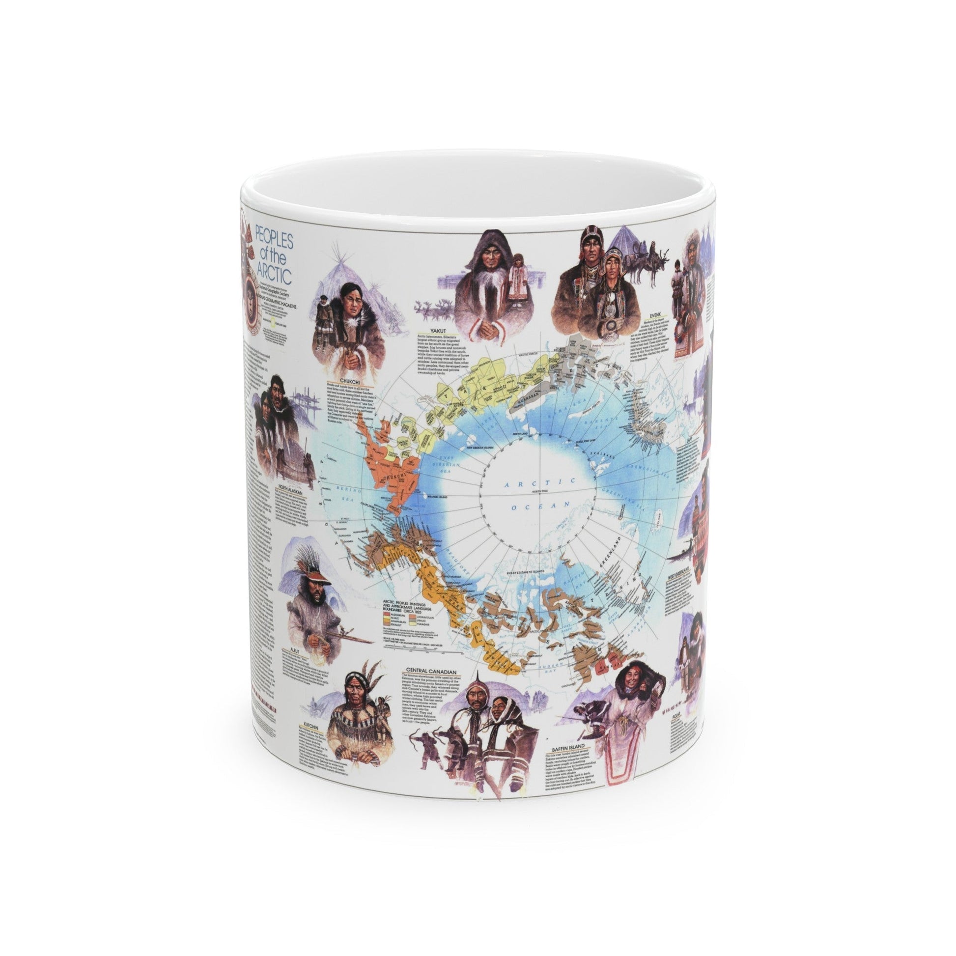 Arctic - Peoples of the (1983) (Map) White Coffee Mug-11oz-The Sticker Space