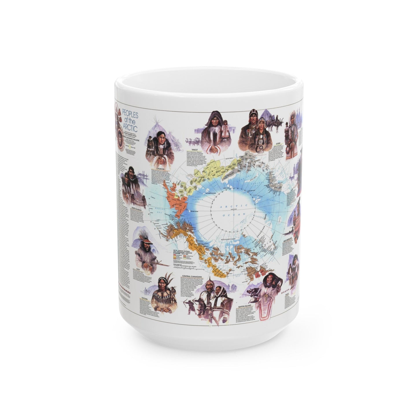 Arctic - Peoples of the (1983) (Map) White Coffee Mug-15oz-The Sticker Space