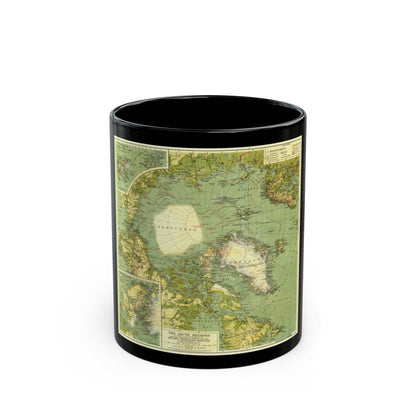 Arctic Regions (1925) (Map) Black Coffee Mug-11oz-The Sticker Space