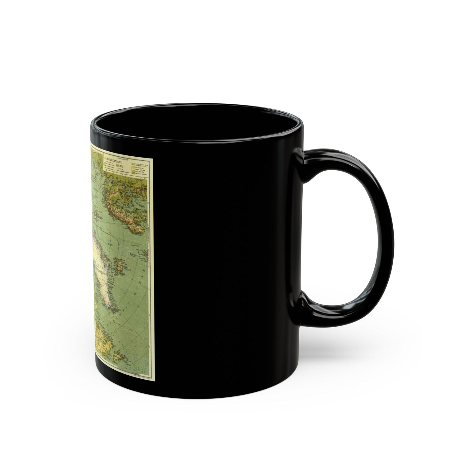 Arctic Regions (1925) (Map) Black Coffee Mug-The Sticker Space