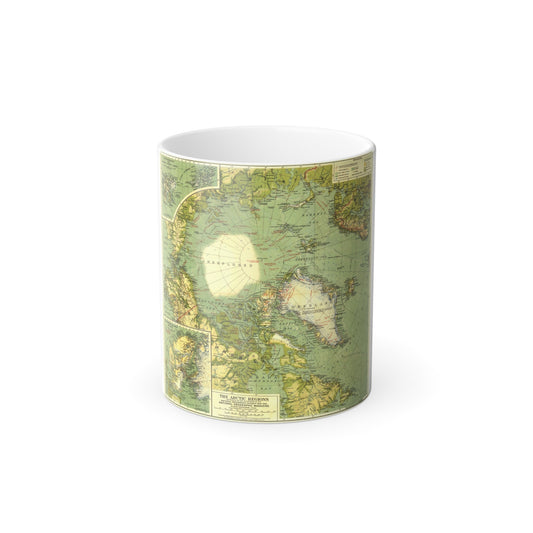 Arctic Regions (1925) (Map) Color Changing Mug 11oz-11oz-The Sticker Space