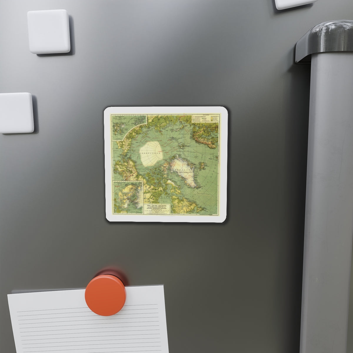 Arctic Regions (1925) (Map) Refrigerator Magnet-The Sticker Space