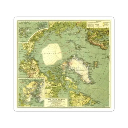 Arctic Regions (1925) (Map) STICKER Vinyl Kiss-Cut Decal 2 Inch White - The Sticker Space