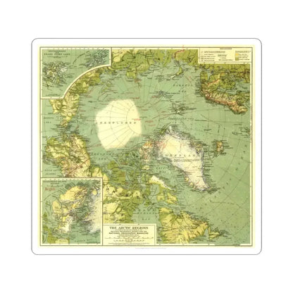 Arctic Regions (1925) (Map) STICKER Vinyl Kiss-Cut Decal 6 Inch White - The Sticker Space