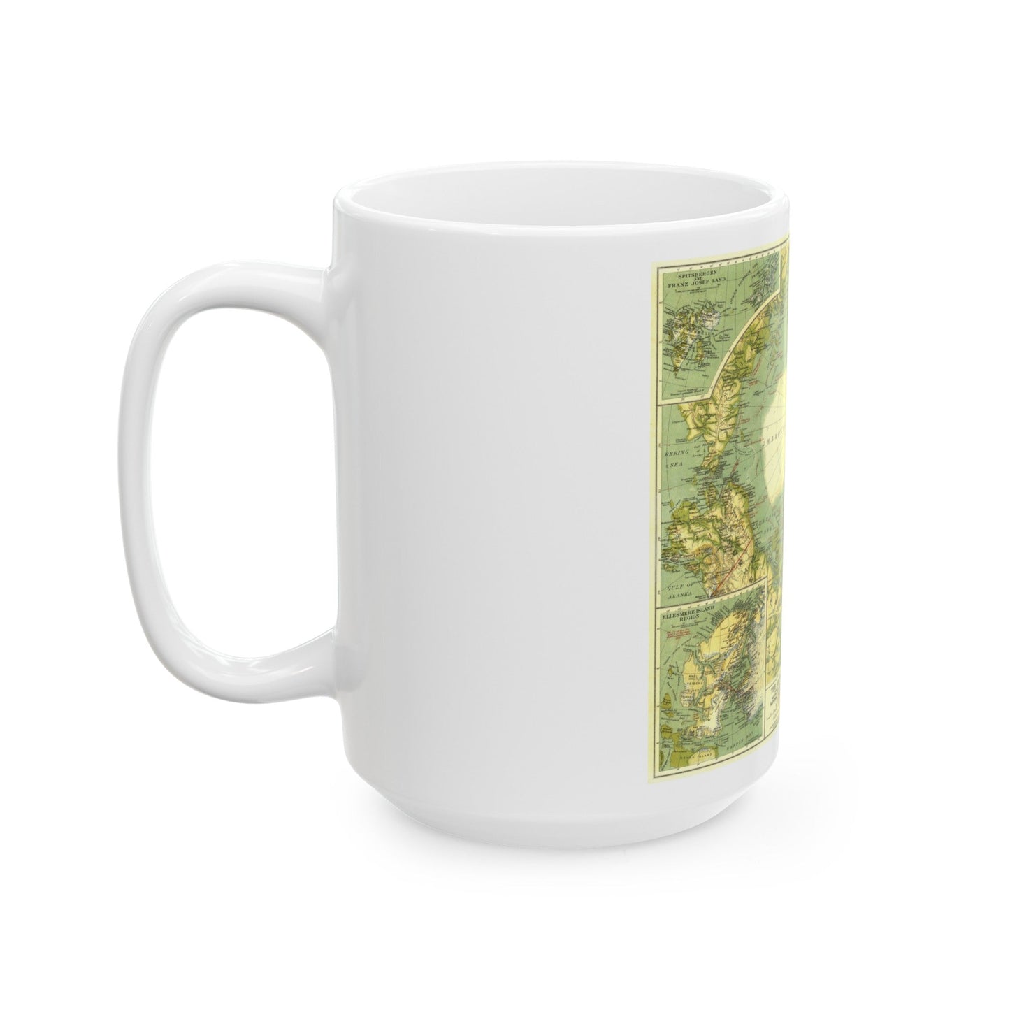 Arctic Regions (1925) (Map) White Coffee Mug-The Sticker Space